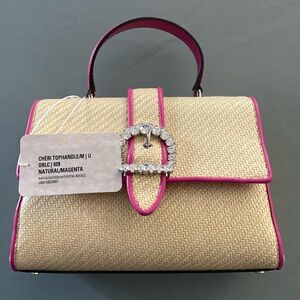 Jimmy Choo Cheri Raffia Handle Top Bag